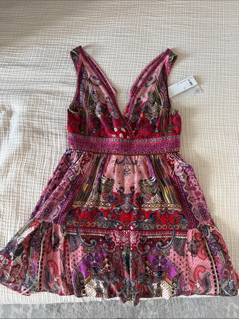 Camilla silk v neck dress NWT